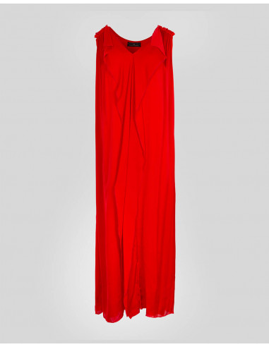 Vestido de seda rojo de corte holgado