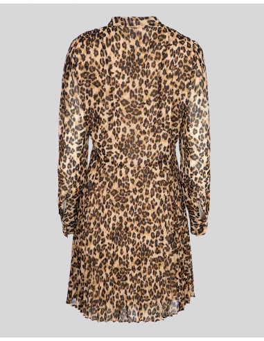 Vestido camisero animal print manga larga - Karen Millen